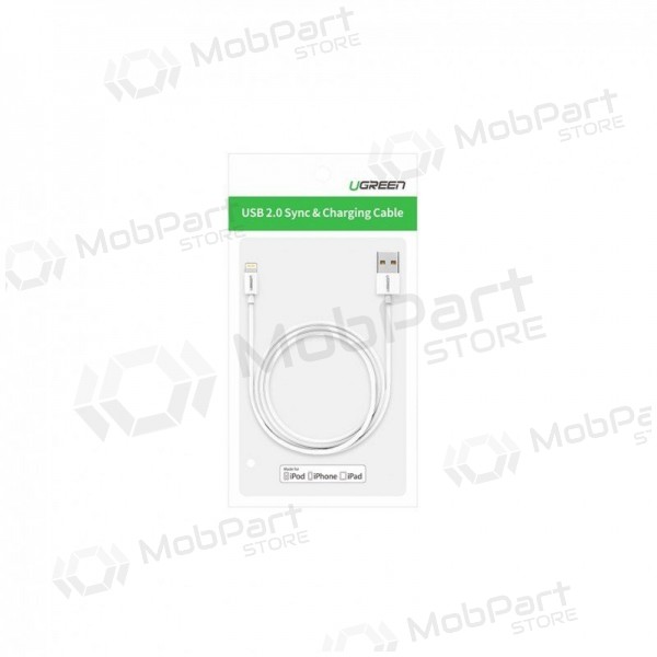 USB kabel Ugreen US155 MFi USB to Lightning 2.4A 2.0m vit