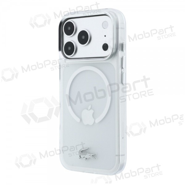 Apple iPhone 18 Pro fodral - Lacoste IML Frosted Petit Pique Metal Logo MagSafe (transparent)