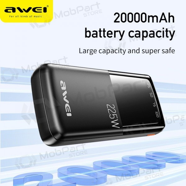 Powerbank Power Bank Awei P13K PD20W/QC22.5W 20000mAh svart