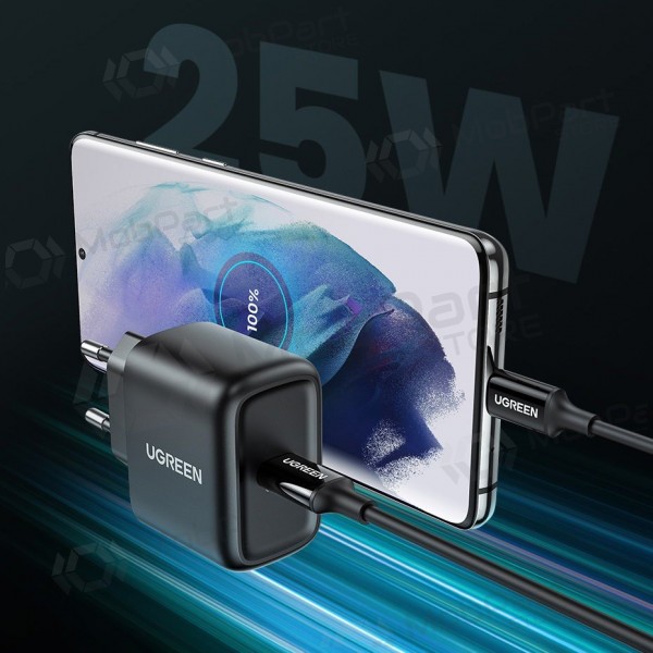 Laddare buitinis Ugreen CD250 USB-C 25W + USB-C cable 2.0m svart