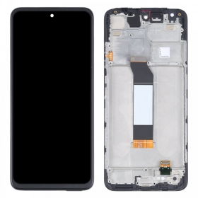 Xiaomi Redmi Note 10 5G skärm (svart) (med ram) (service pack) (original)