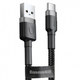 USB kabel Baseus Cafule Type-C 1.0m 3.0A (grå-svart) CATKLF-BG1