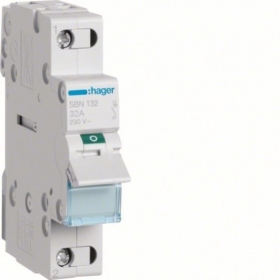Kopplingsbrytare Hager SBN132 (1P, 32A, 230V, 1 modul)