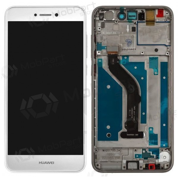 Huawei P8 Lite (2017) / P9 Lite (2017) / Honor 8 Lite skärm (vit) (med ram)
