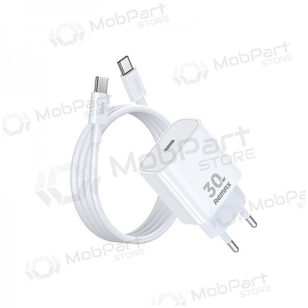 Telefonladdare Remax RP-U71 30 W GaN USB-C med USB-C-kabel 1 m vit