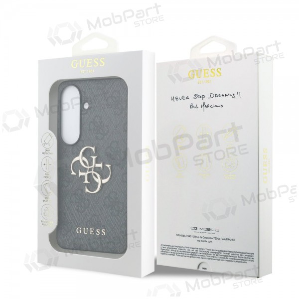 Samsung Galaxy S26 fodral - Guess PU 4G Metal Logo (grå)