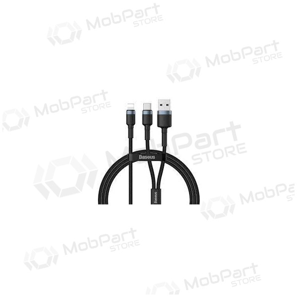 USB kabel Baseus Cafule 2in1 Type-C Lightning 20w 1.2m (grå-svart) CATKLF-BG1