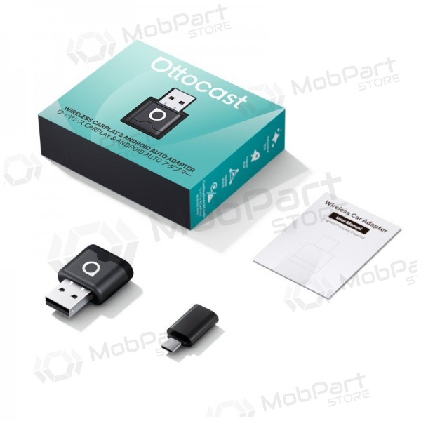 Trådlös CarPlay / Android Auto-adapter Ottocast Mini Aura CA530-T svart