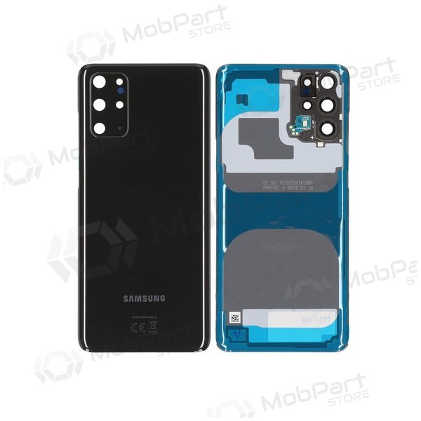 Samsung G985 / G986 Galaxy S20 Plus baksida / batterilucka svart (Cosmic Black) (begagnad grade A, original)
