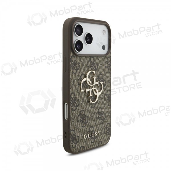 Apple iPhone 18 Pro fodral - Guess PU 4G Metal Logo (brun)