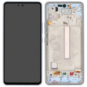 Ekranas Samsung A536 A53 5G 2022 su lietimui jautriu stikliuku och rėmeliu Awesome Blue OLED (real size)