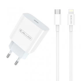 Laddare Jellico AK180 20W USB-C + USB-C to Lightning cable 1.0m vit
