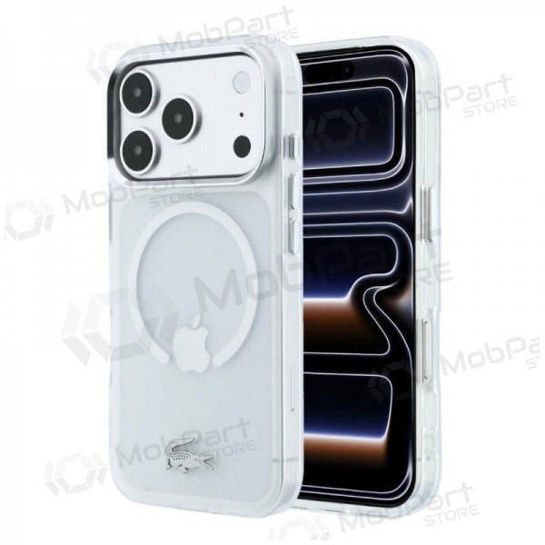 Apple iPhone 18 Pro fodral - Lacoste IML Frosted Petit Pique Metal Logo MagSafe (transparent)