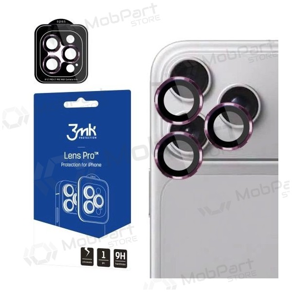 Apple iPhone 18 Pro, 18 Pro Max skärmskydd härdat glas för kamera "3MK Lens Pro" (körsbär)