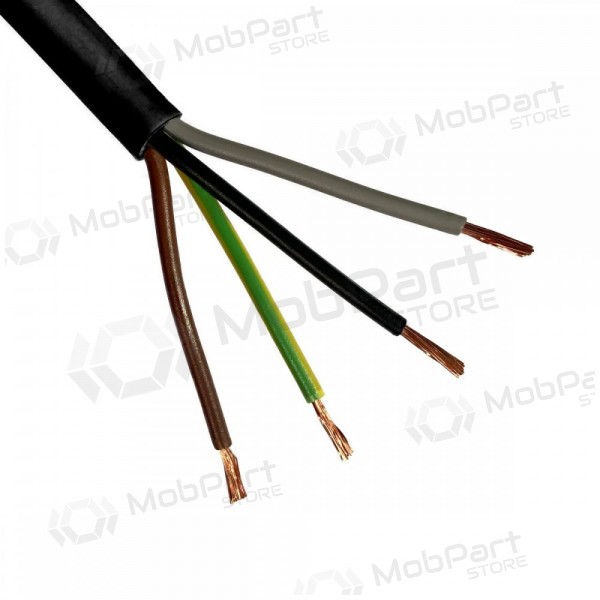 Flexibel kabel Lietkabelis OMY BVV-LL 4x1.5 mm² koppar PVC 100 m rulle.
