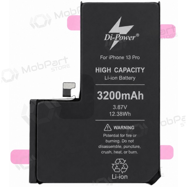 Akumuliatorius "Di-Power" (ökad volym) avsedd iPhone 13 Pro 3200mAh