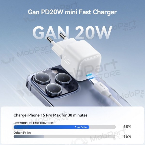 Laddare Joyroom JR-TCG08 USB-C GaN PD20W vit