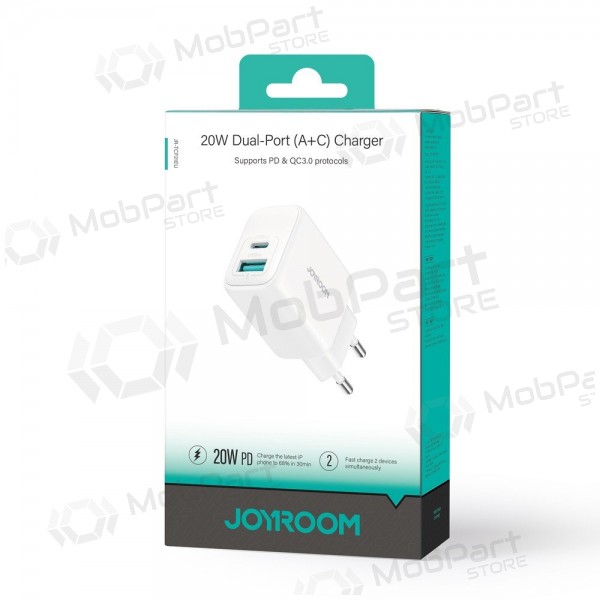 Laddare Joyroom JR-TCF21 USB-C/USB-A PD20W vit