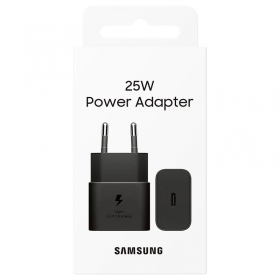 Laddare original Samsung EP-T2510NBEGEU 25W förpackningen innehåller svart