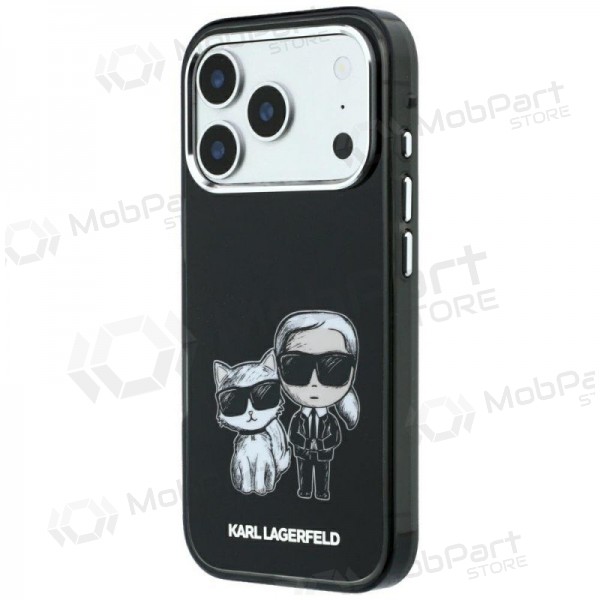 Apple iPhone 18 Pro fodral - Karl Lagerfeld PU Semi Wrap Smooth Sketch Bodies MagSafe (svart)