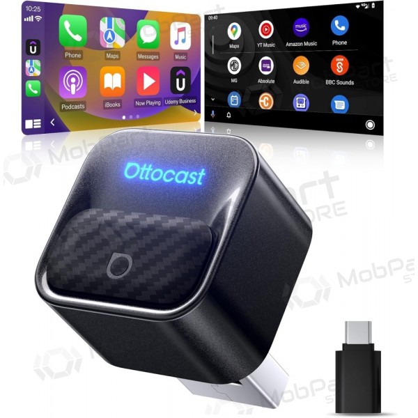 CarPlay-adapter Ottocast Mini Core trådlös Android Auto svart