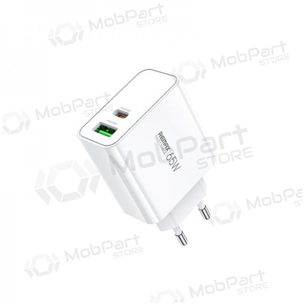 Laddare Remax RP-U125 65W GaN USB-C/USB-A vit