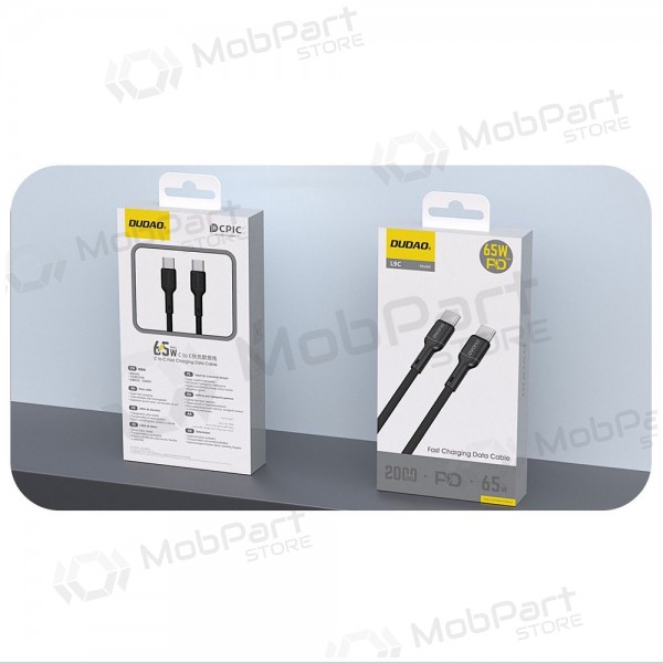 USB-C-kabel Dudao L9C USB-C till USB-C 2 m 65 W svart
