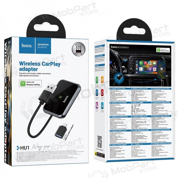 CarPlay-adapter Hoco HU1 trådlös svart