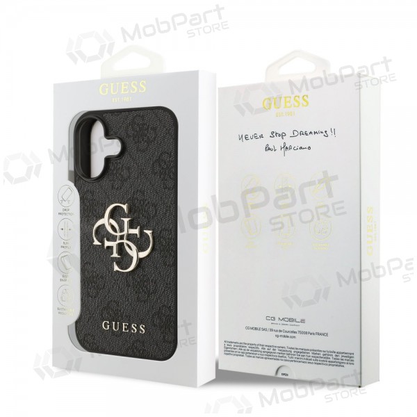 Apple iPhone 17 fodral - Guess PU 4G Metal Logo (grå)