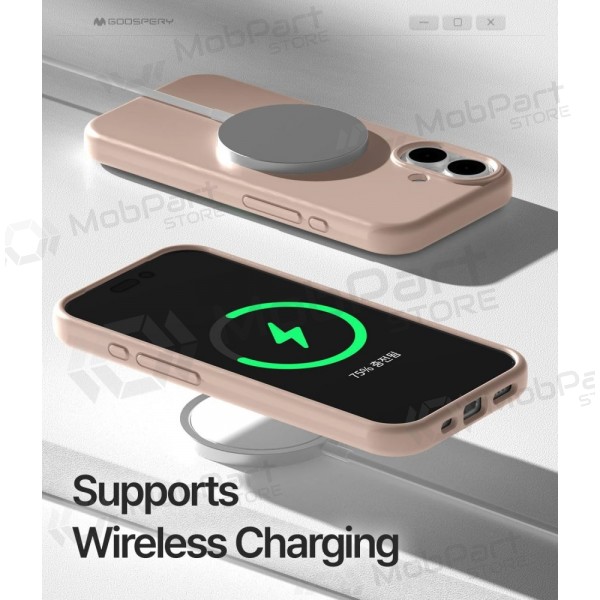 Mobilskal / fodral Mercury Pure Magsafe Silicon Case Apple iPhone 17 rosa sandfärg