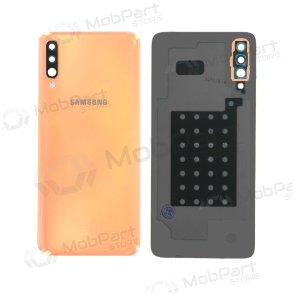 Samsung A505 Galaxy A50 2019 baksida / batterilucka ljusröd (Coral Orange) (begagnad grade B, original)