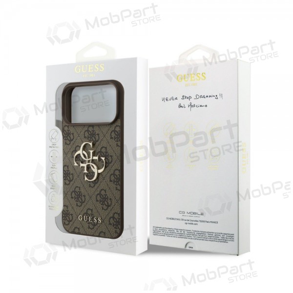 Apple iPhone 18 Pro fodral - Guess PU 4G Metal Logo (brun)