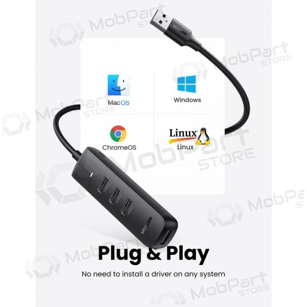 USB šakotuvas Ugreen CM416 USB-A 3.0 to 4xUSB-A 3.0 (10915) svart