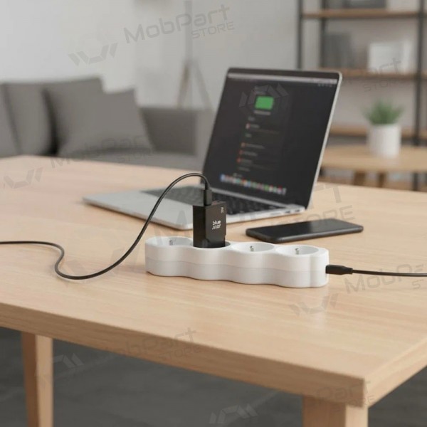 Telefonladdare Blue Star Slim 25 W GaN USB-C + USB-A svart