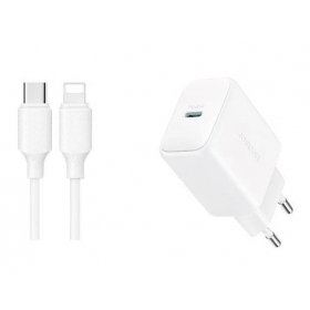 Laddare Joyroom JR-TCF20 USB-C PD20W + USB-C to Lightning cable 1.0m vit