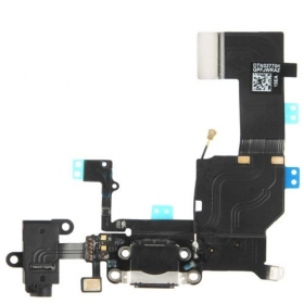 Apple iPhone 5C laddarkontakt och mikrofon med flex (svart)