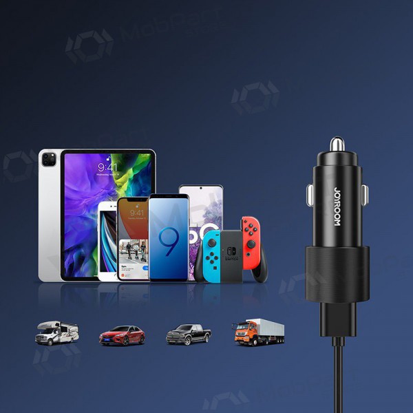 Laddare automobilinis Joyroom JR-CL10 LED 2xUSB 24W (svart)