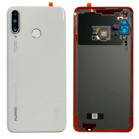 Huawei P30 Lite / P30 Lite New Edition 2020 48MP baksida / batterilucka vit (Pearl White) (begagnad grade B, original)