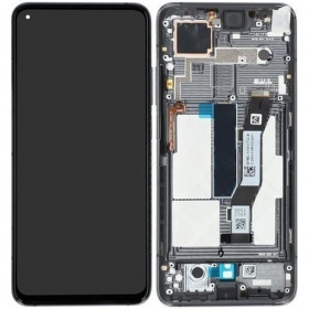 Xiaomi Mi 10T / Mi 10T Pro skärm (svart) (med ram) (service pack) (original)