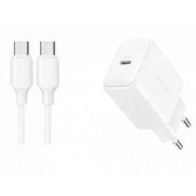 Laddare Joyroom JR-TCF20 USB-C PD20W + USB-C to USB-C cable 1.0m vit
