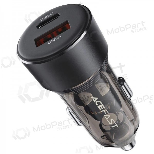 Billaddare Acefast B12 60W USB-C/USB-A svart