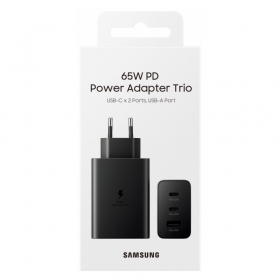Nätladdare Samsung EP-T6530NBEGEU 65 W 2x USB-C + USB-A svart