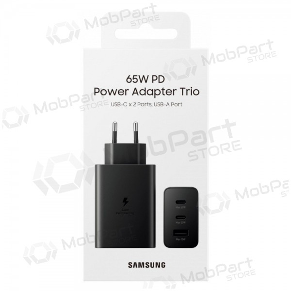 Nätladdare Samsung EP-T6530NBEGEU 65 W 2x USB-C + USB-A svart