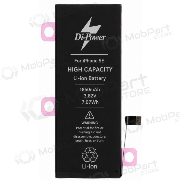 Apple iPhone SE (2016) batteri, ackumulator Di-Power 1850 mAh (förstärkt kapacitet)