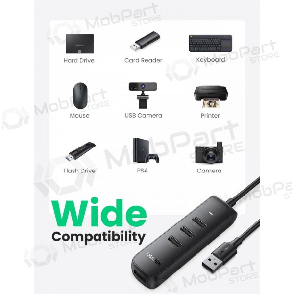 USB šakotuvas Ugreen CM416 USB-A 3.0 to 4xUSB-A 3.0 (10915) svart