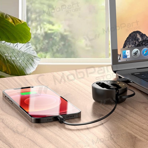 USB kabel Borofone BU26 3in1 microUSB-Lightning-Type-C magnetinic 1.0m (svart)