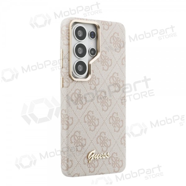 Samsung Galaxy S26 Ultra fodral - Guess PU 4G Script Metal Logo Magnetic (rosa)