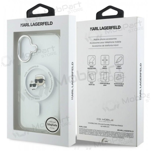 Apple iPhone 17 fodral - Karl Lagerfeld IML K&CH Heads Metal Frame MagSafe (transparent)