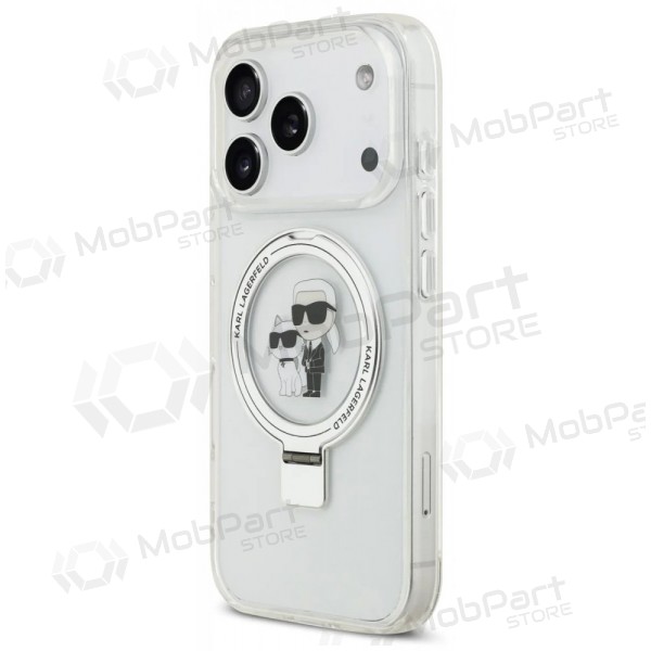 Apple iPhone 17 Pro Max fodral - Karl Lagerfeld Ringstand Karl and Choupette MagSafe (transparent)