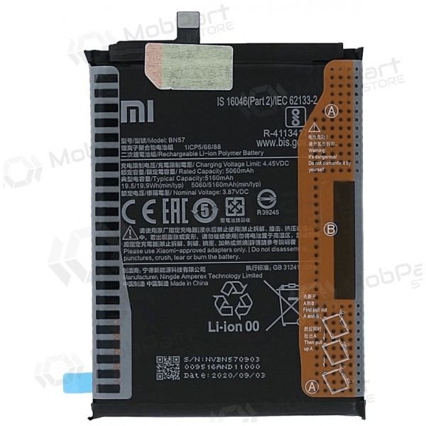 Xiaomi Poco X3, Poco X3 Pro batteri, ackumulator (BN57) (original)